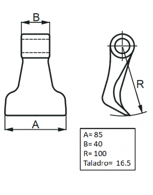 MARTILLO 37 T.16,5 40x85 R.100