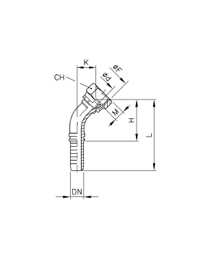 CODO 45º 7/16" ROSCA 1/4"...