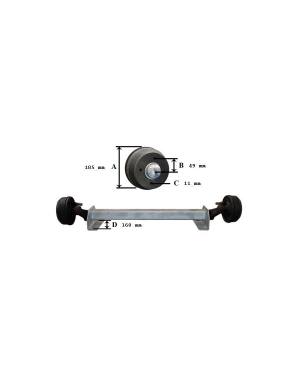 KIT EJE  750 KG. C/F SEAT DCHO