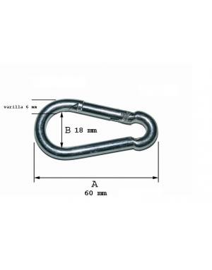 MOSQUETON DE  6mmX60mm