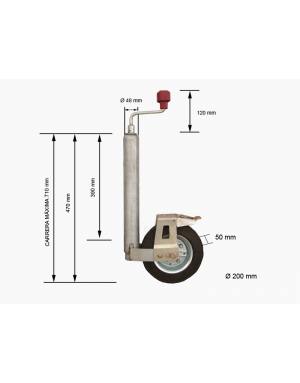 RUEDA JOCKEY 48mm CON FRENO...
