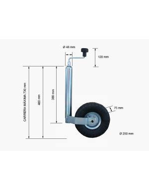 RUEDA JOCKEY 48mm HIERRO...
