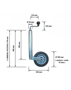 RUEDA JOCKEY 48mm HIERRO...