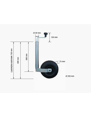 RUEDA JOCKEY 48mm PLASTICO...